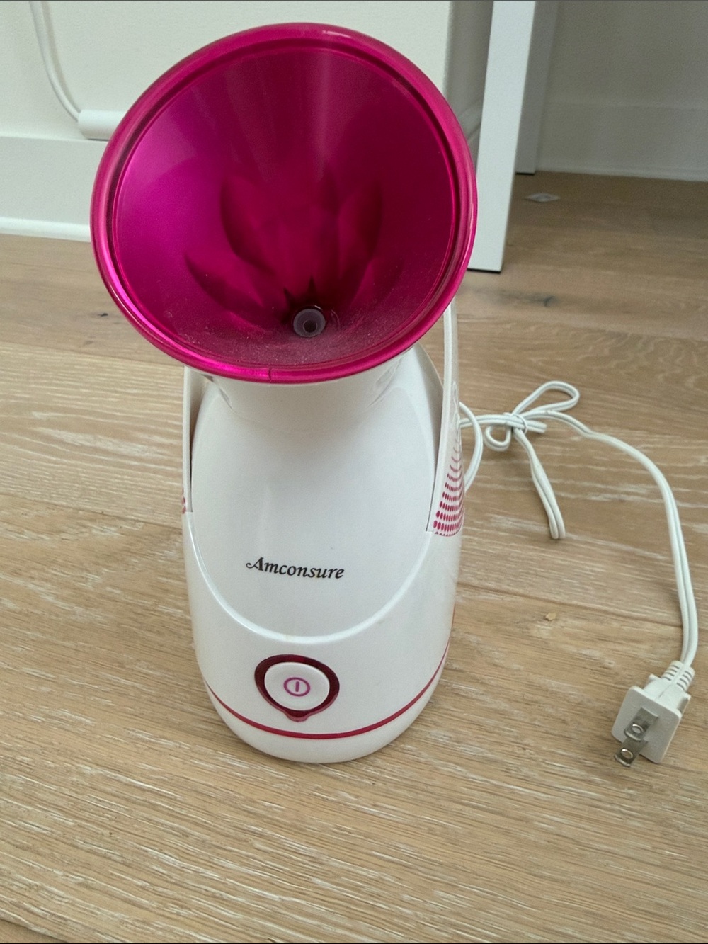 Amconsure Facial Steamer - White with Pink Accent